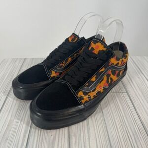 Vans Lx Old Skool Leopard Black Low Top Sneakers Lace Up Womens 8.5 Mens 7.0